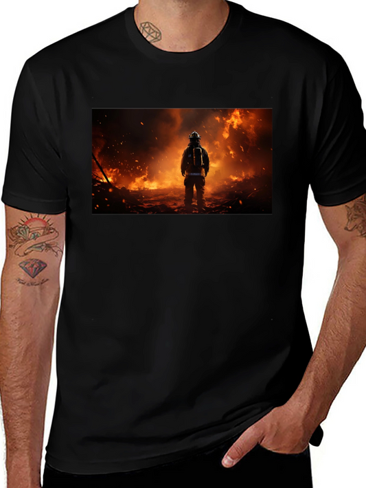 Firefighter Graphic Black T-Shirt