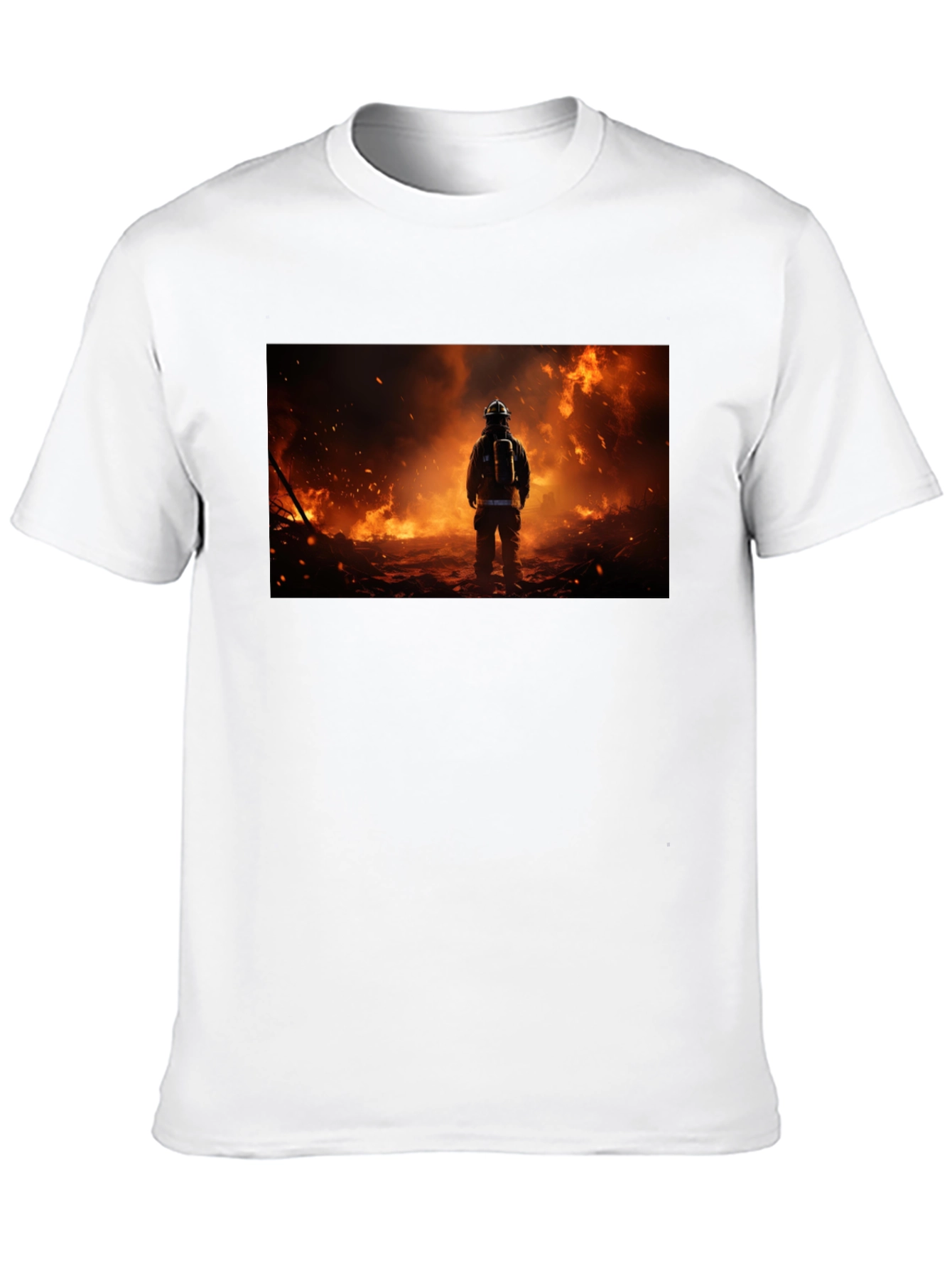 Firefighter Graphic Black T-Shirt