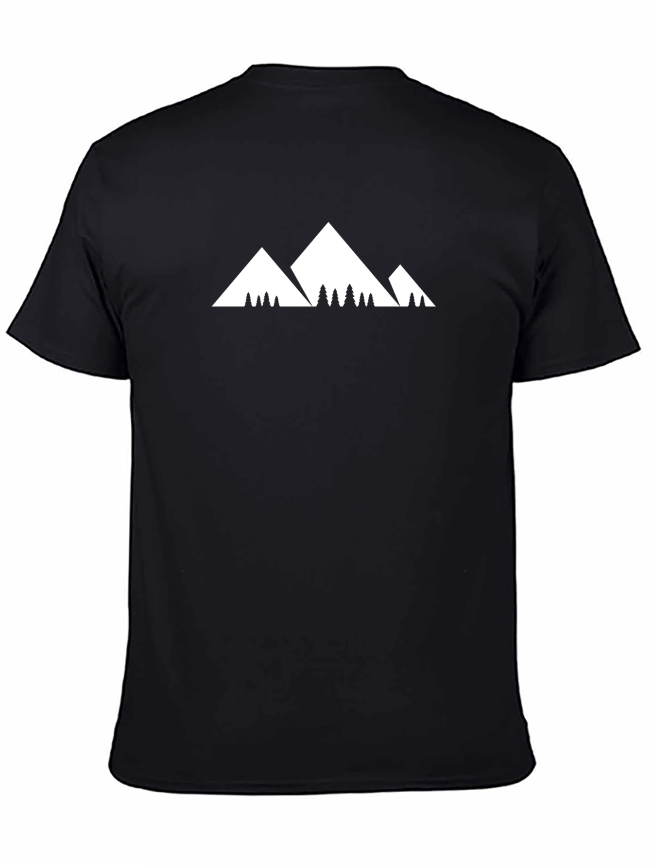 Mountain Peak Graphic Tee - Black Cotton T-Shirt
