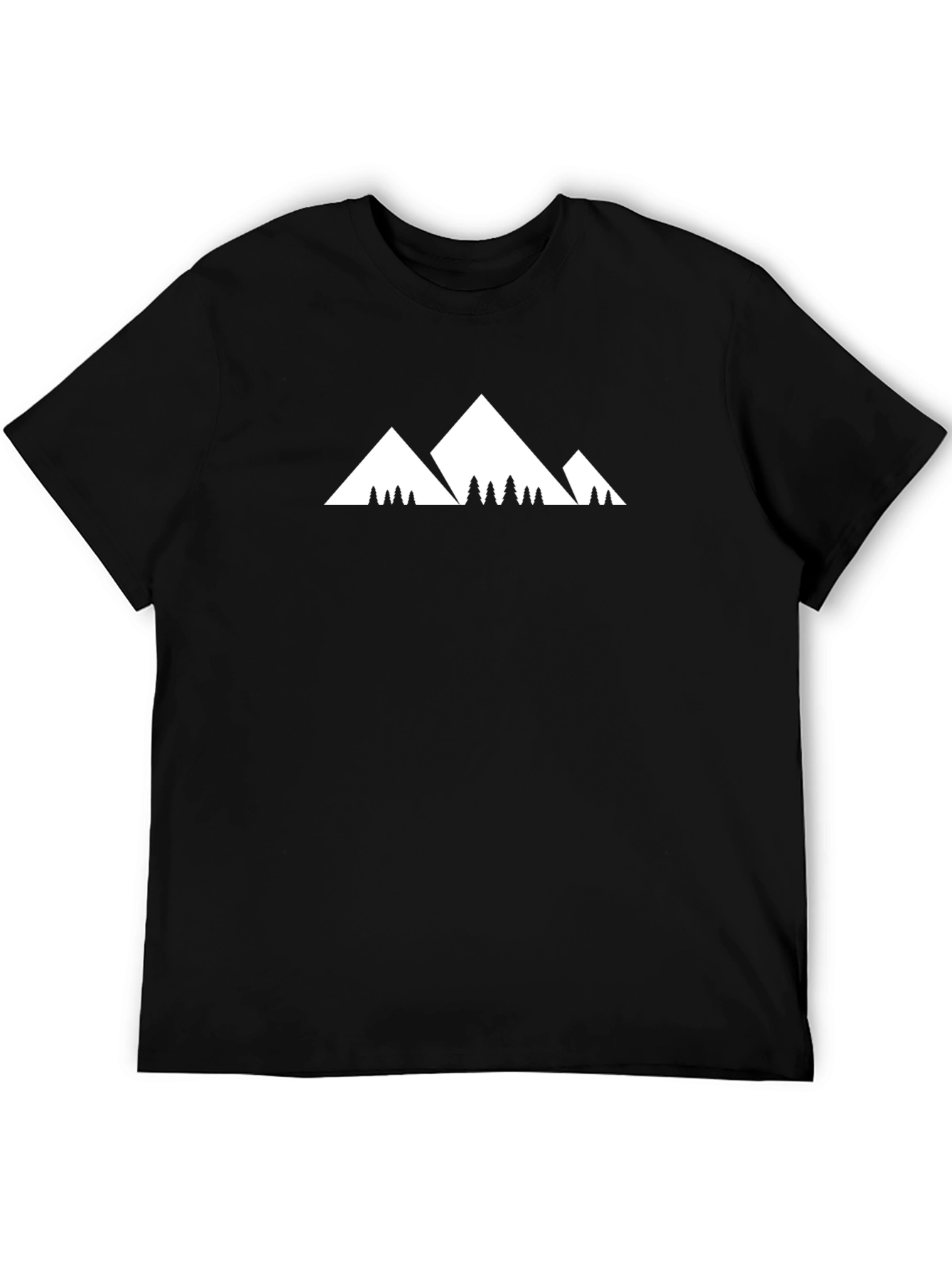Mountain Peak Graphic Tee - Black Cotton T-Shirt