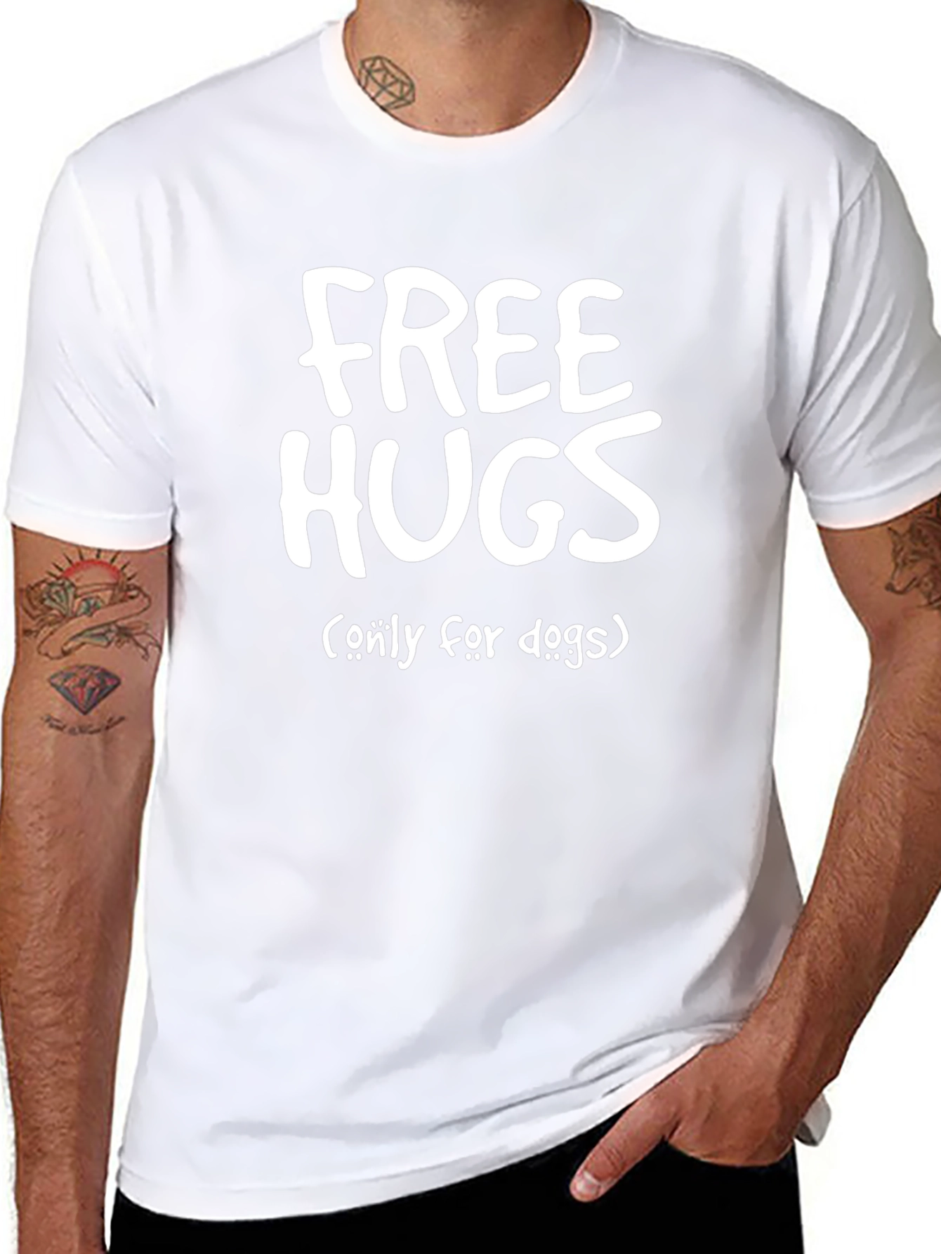 Free Hugs (Only For Dogs) T-Shirt - Black