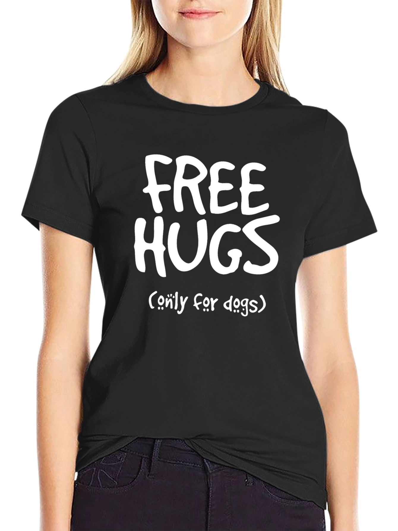 Free Hugs (Only For Dogs) T-Shirt - Black