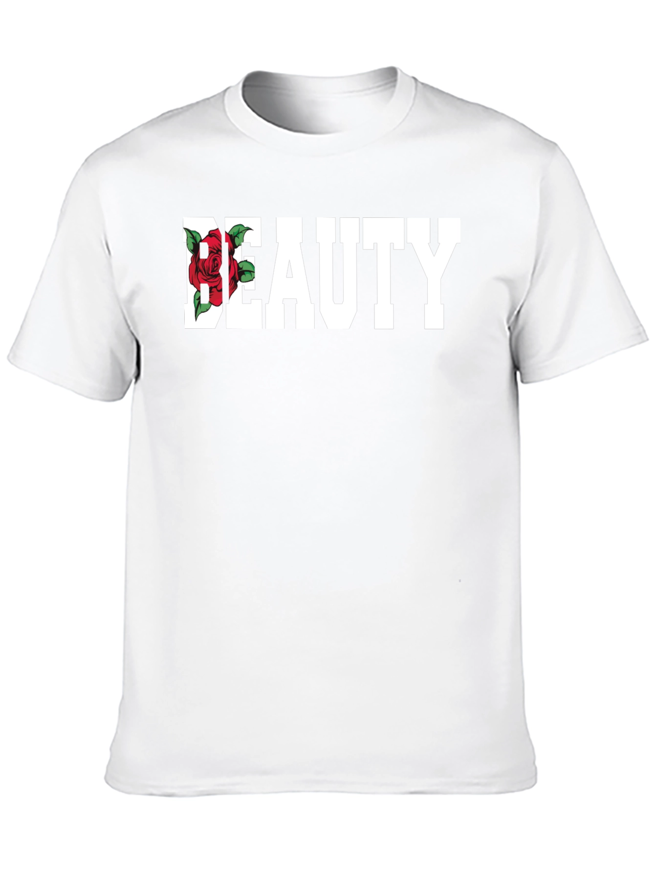 Beauty Rose Graphic Print T-Shirt - Black