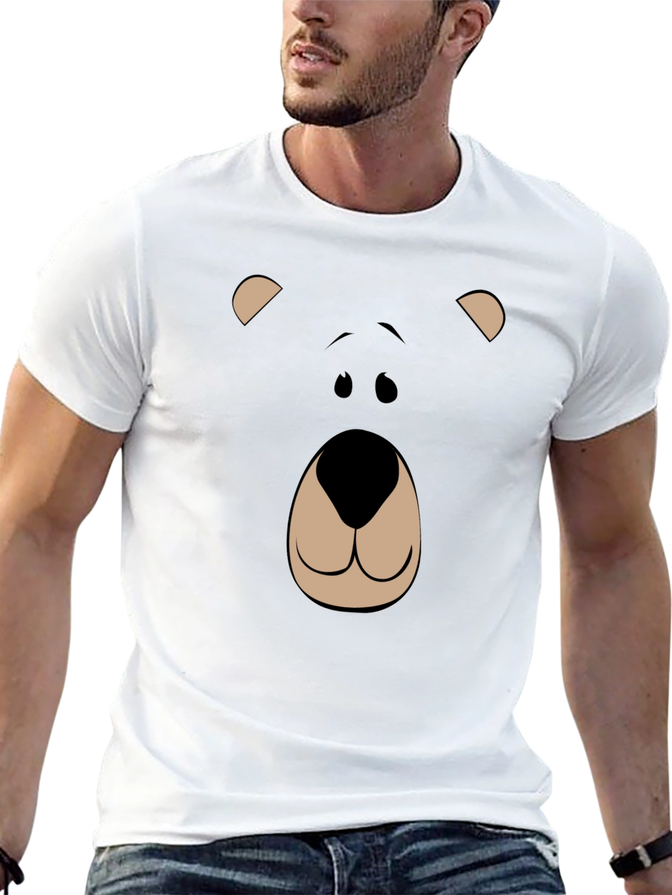 Bear Face Graphic Tee - Black