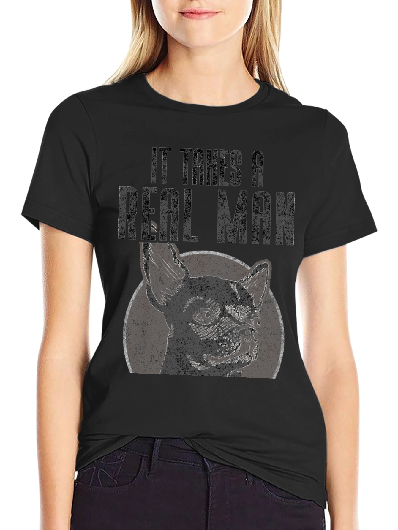 Real Man French Bulldog Graphic Tee