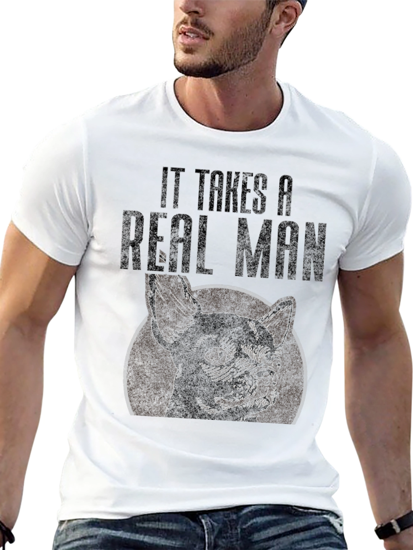 Real Man French Bulldog Graphic Tee