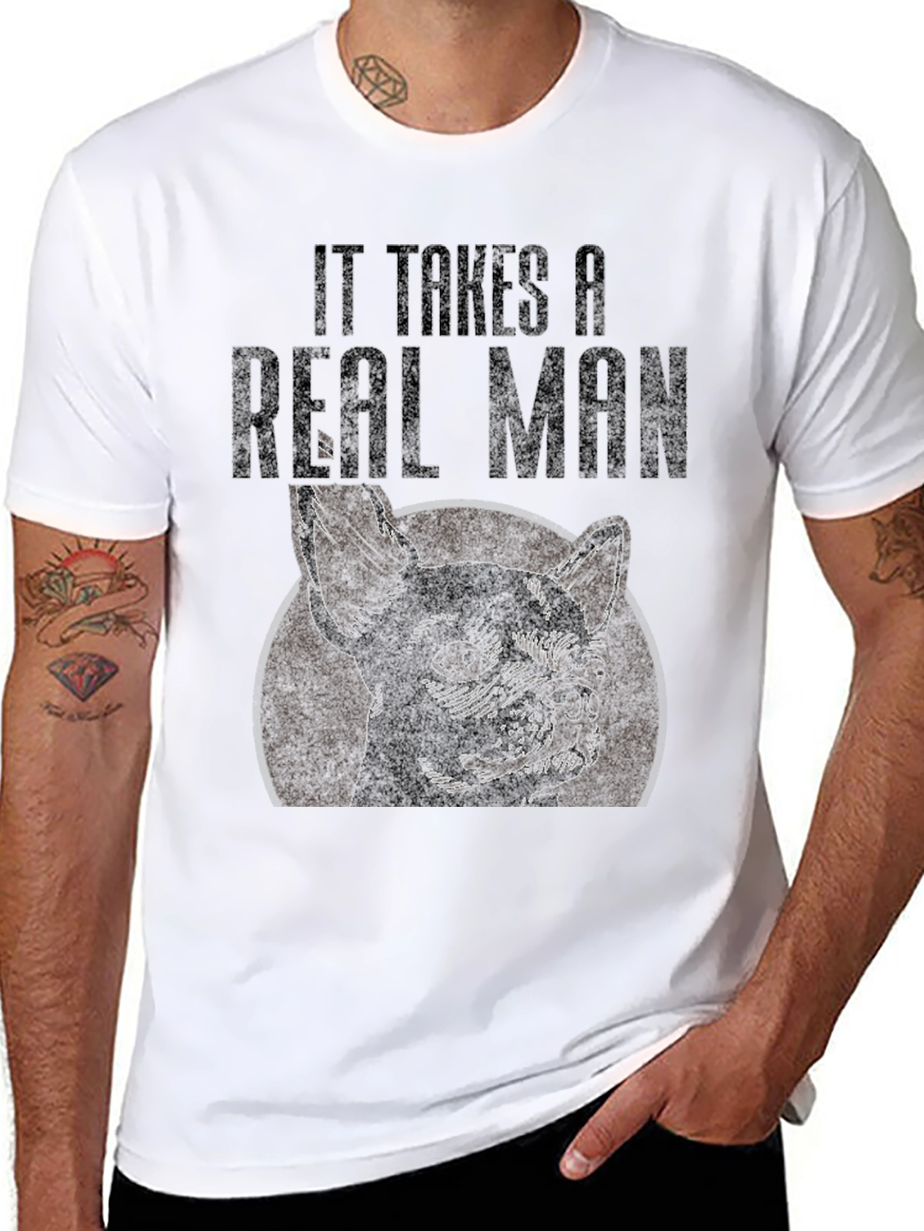 Real Man French Bulldog Graphic Tee