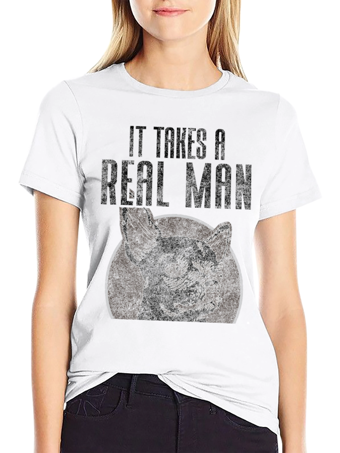 Real Man French Bulldog Graphic Tee
