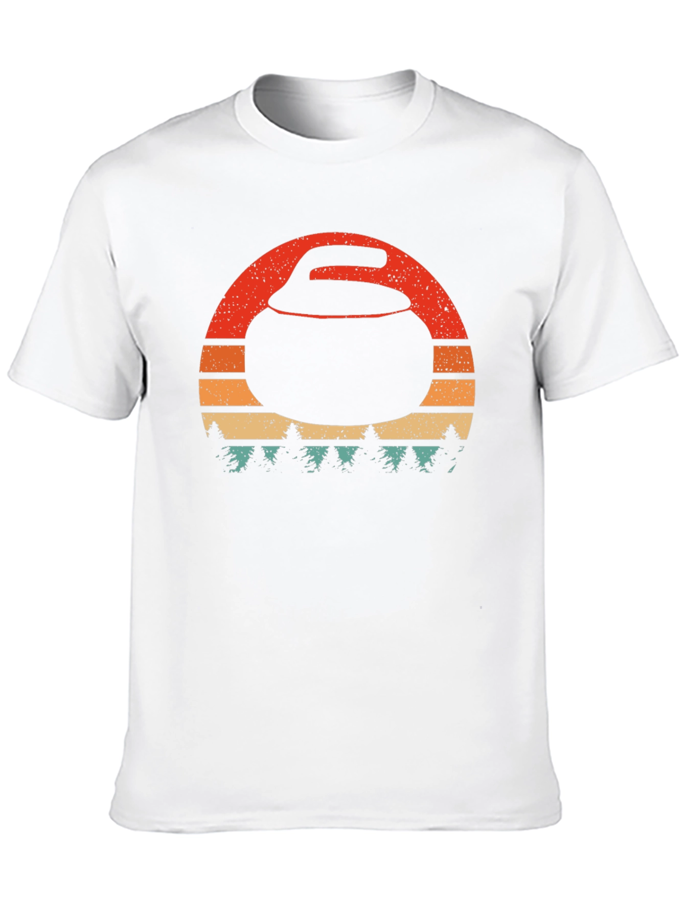 Retro Curling Stone Graphic Tee