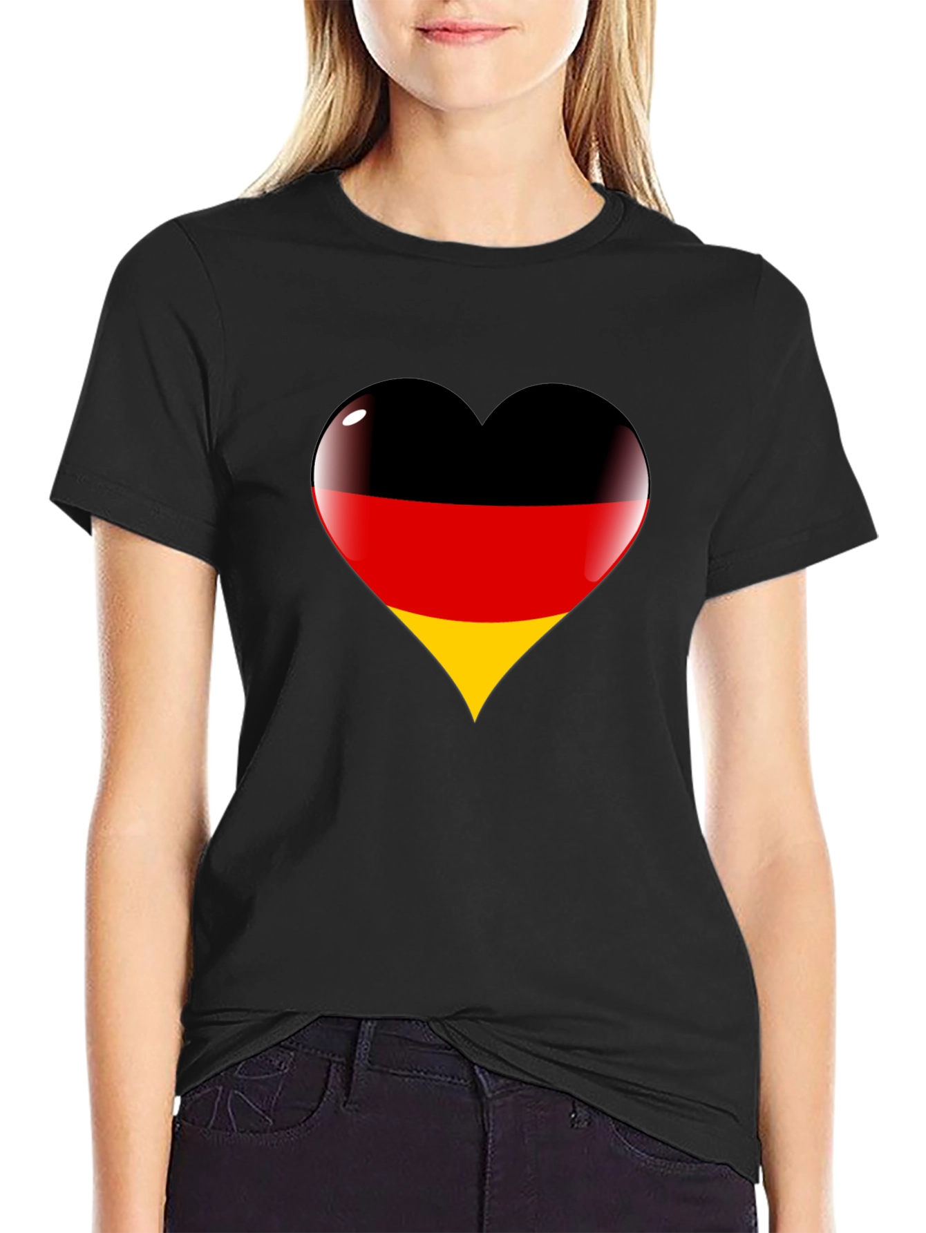German Flag Heart Graphic T-Shirt