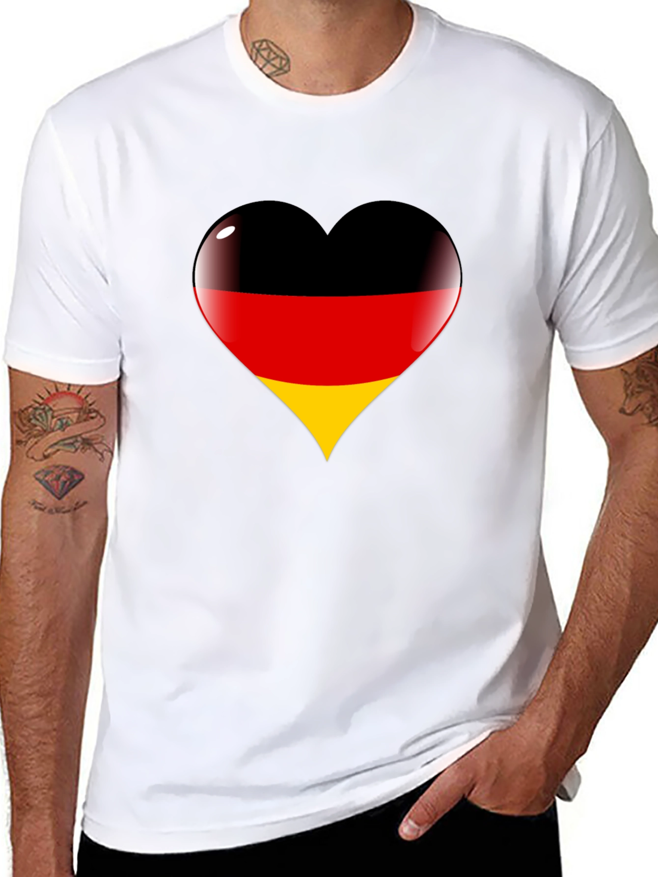 German Flag Heart Graphic T-Shirt