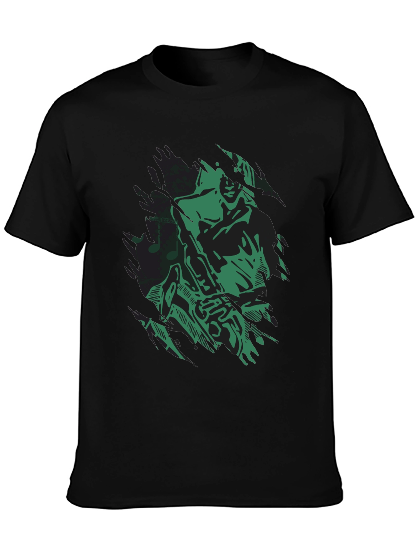 Cool Jazz Saxophone Graphic Black T-Shirt