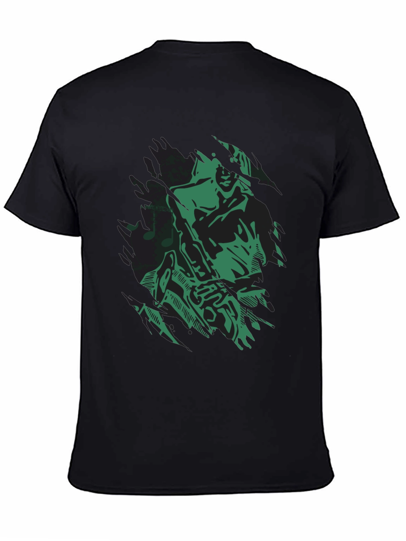 Cool Jazz Saxophone Graphic Black T-Shirt