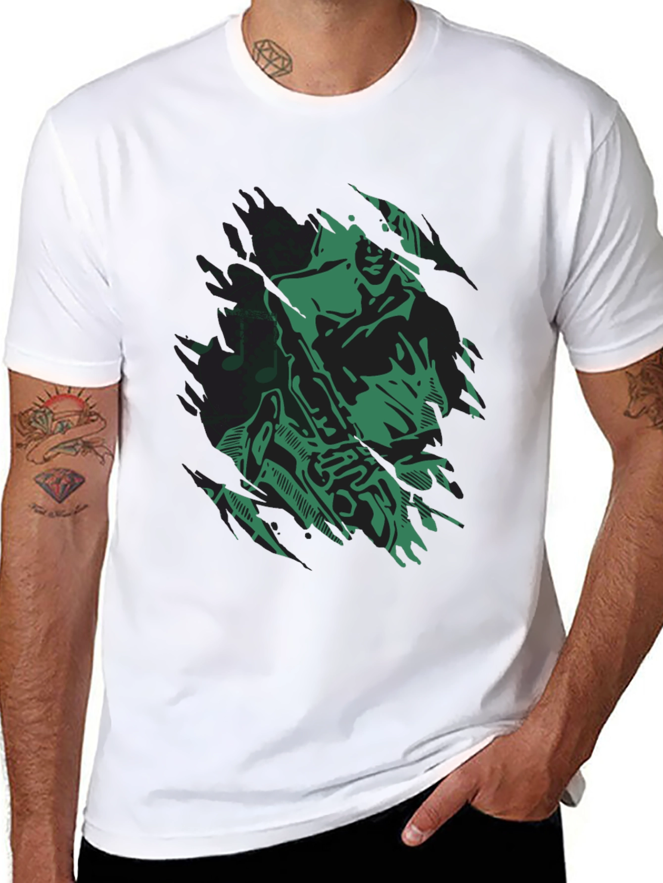 Cool Jazz Saxophone Graphic Black T-Shirt
