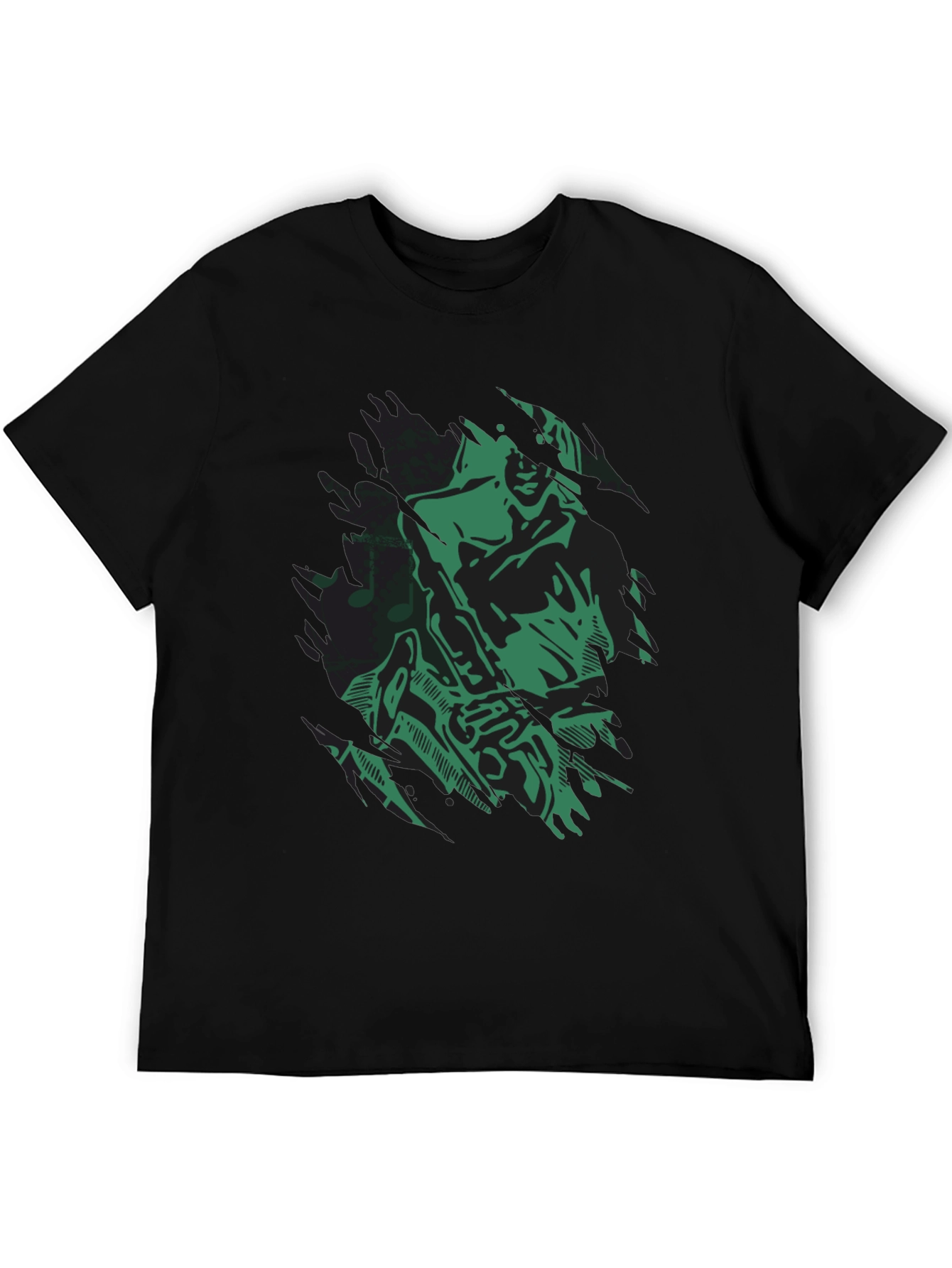 Cool Jazz Saxophone Graphic Black T-Shirt