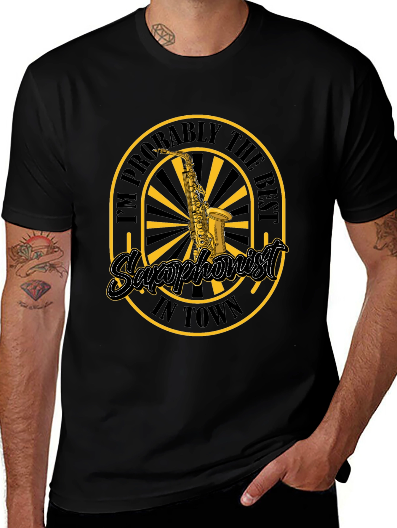 Saxophonist Graphic Tee - Black Music Lover T-Shirt