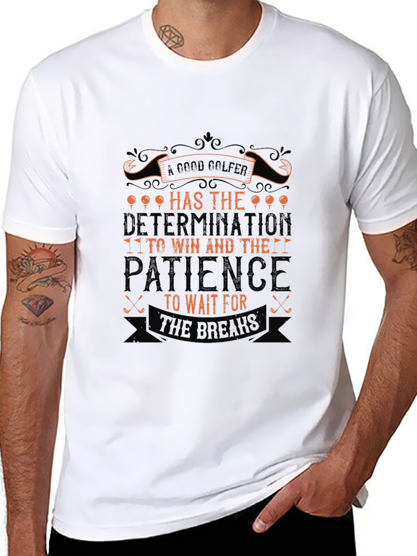 Golf Determination & Patience Graphic Tee - Golfer Gift