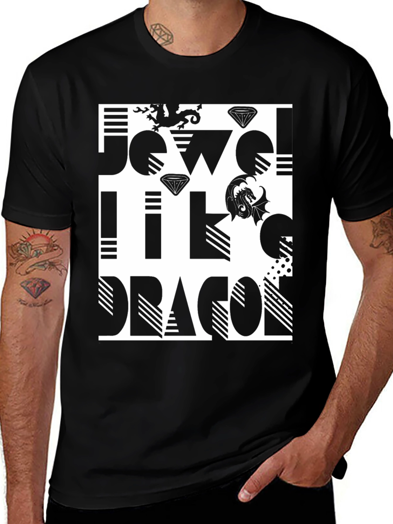 Jewel Like Dragon Graphic T-Shirt
