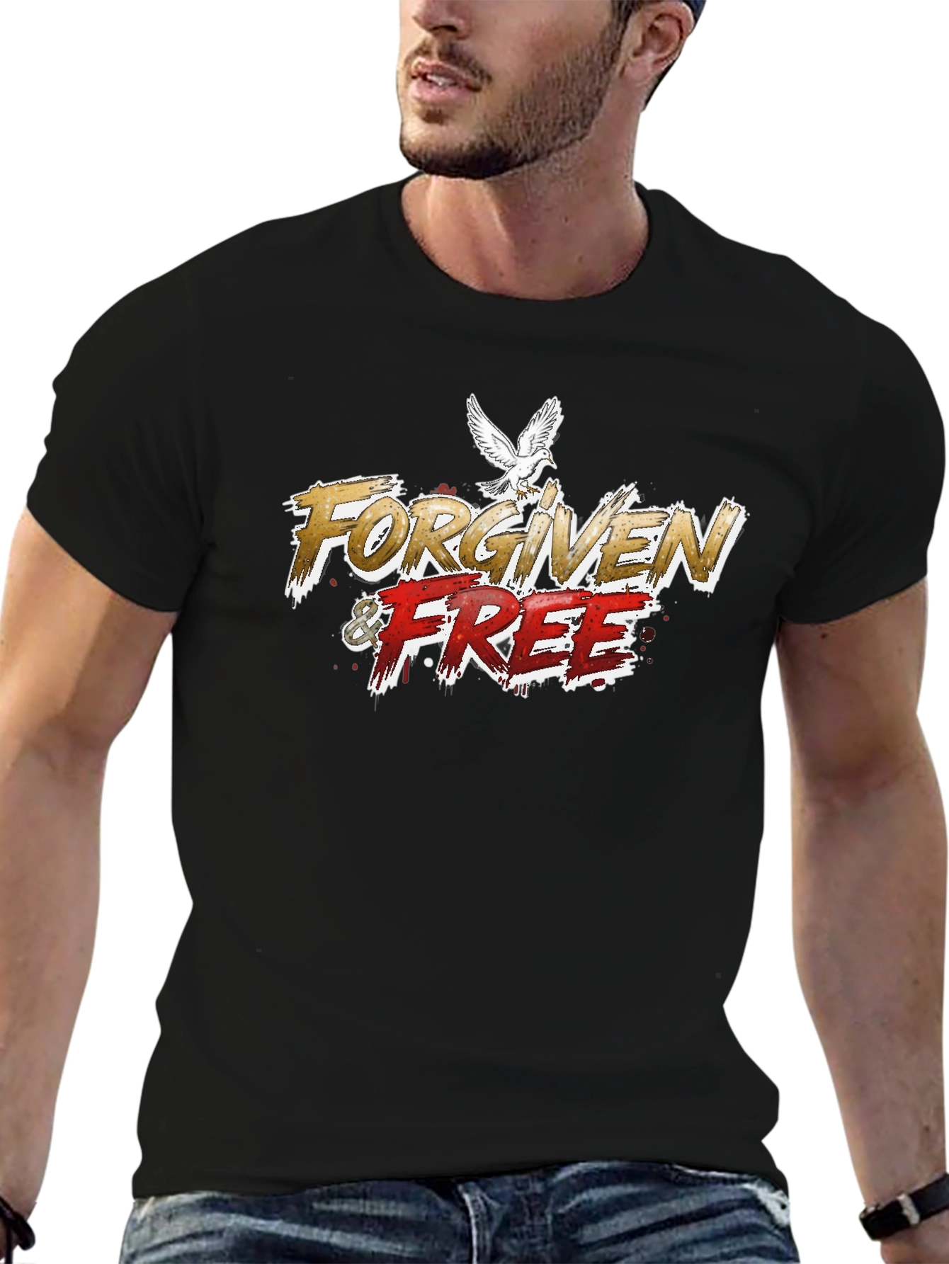 Forgiven & Free Graphic T-Shirt Dove Design