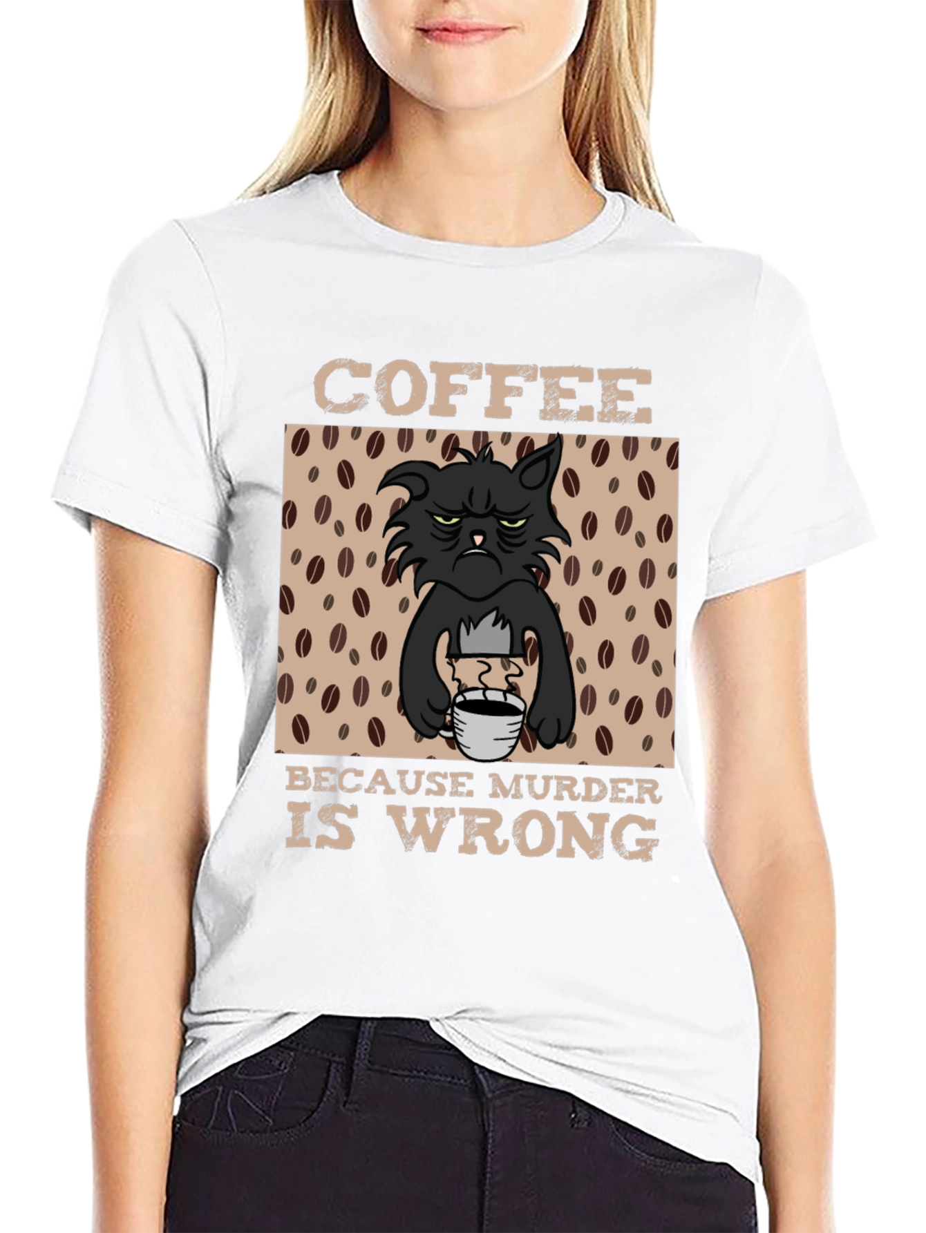 Coffee Because Murder Is Wrong Graphic T-Shirt