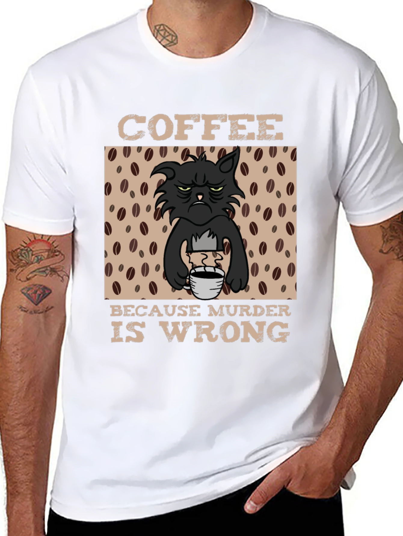 Coffee Because Murder Is Wrong Graphic T-Shirt