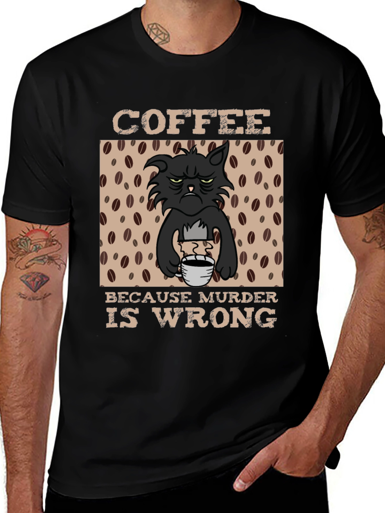 Coffee Because Murder Is Wrong Graphic T-Shirt