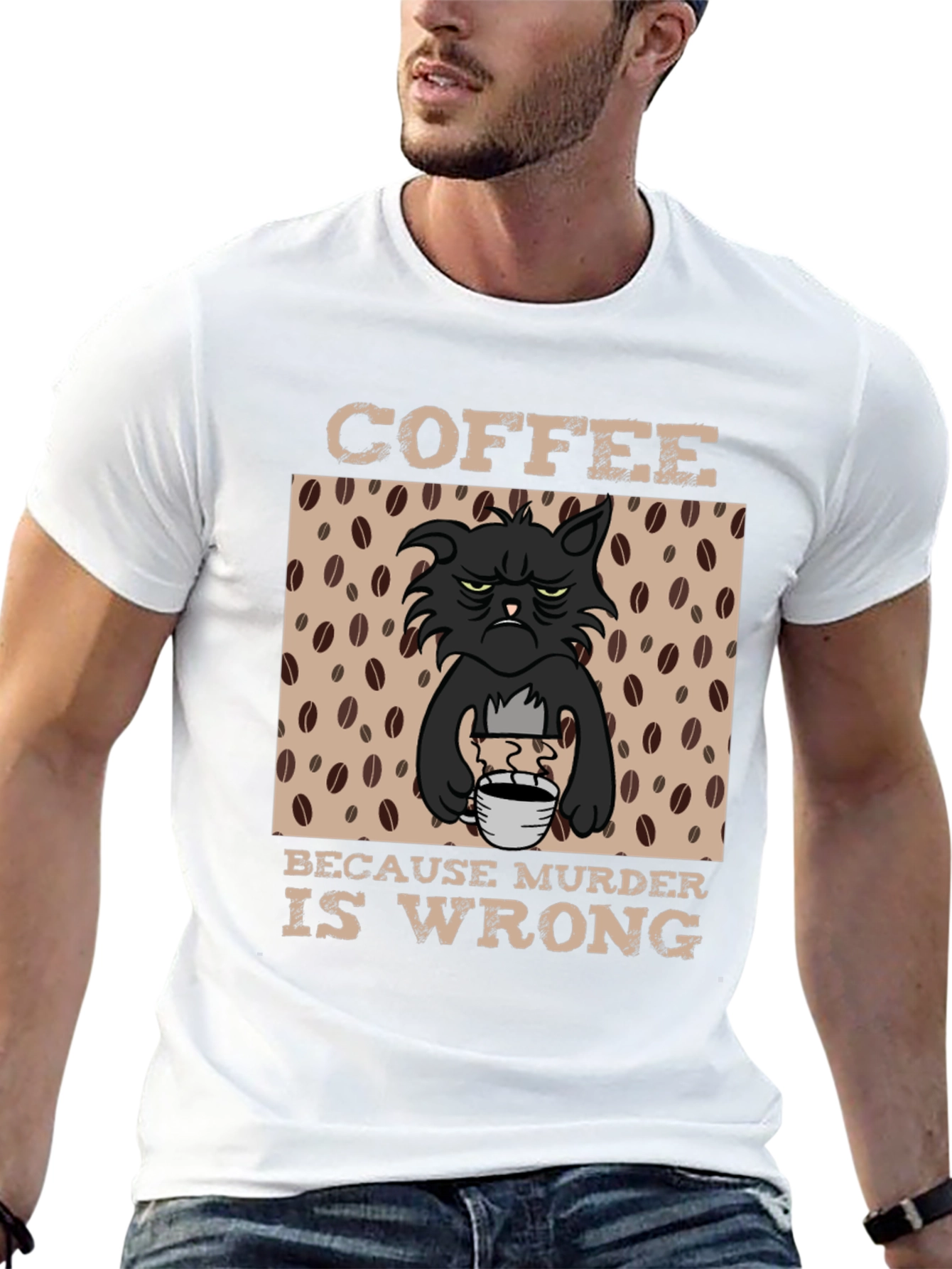 Coffee Because Murder Is Wrong Graphic T-Shirt