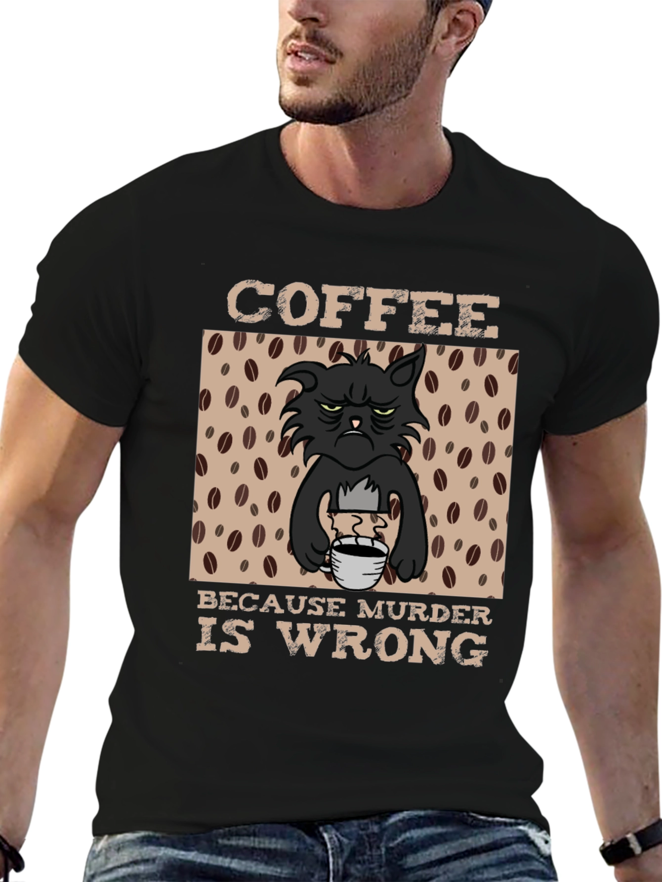 Coffee Because Murder Is Wrong Graphic T-Shirt