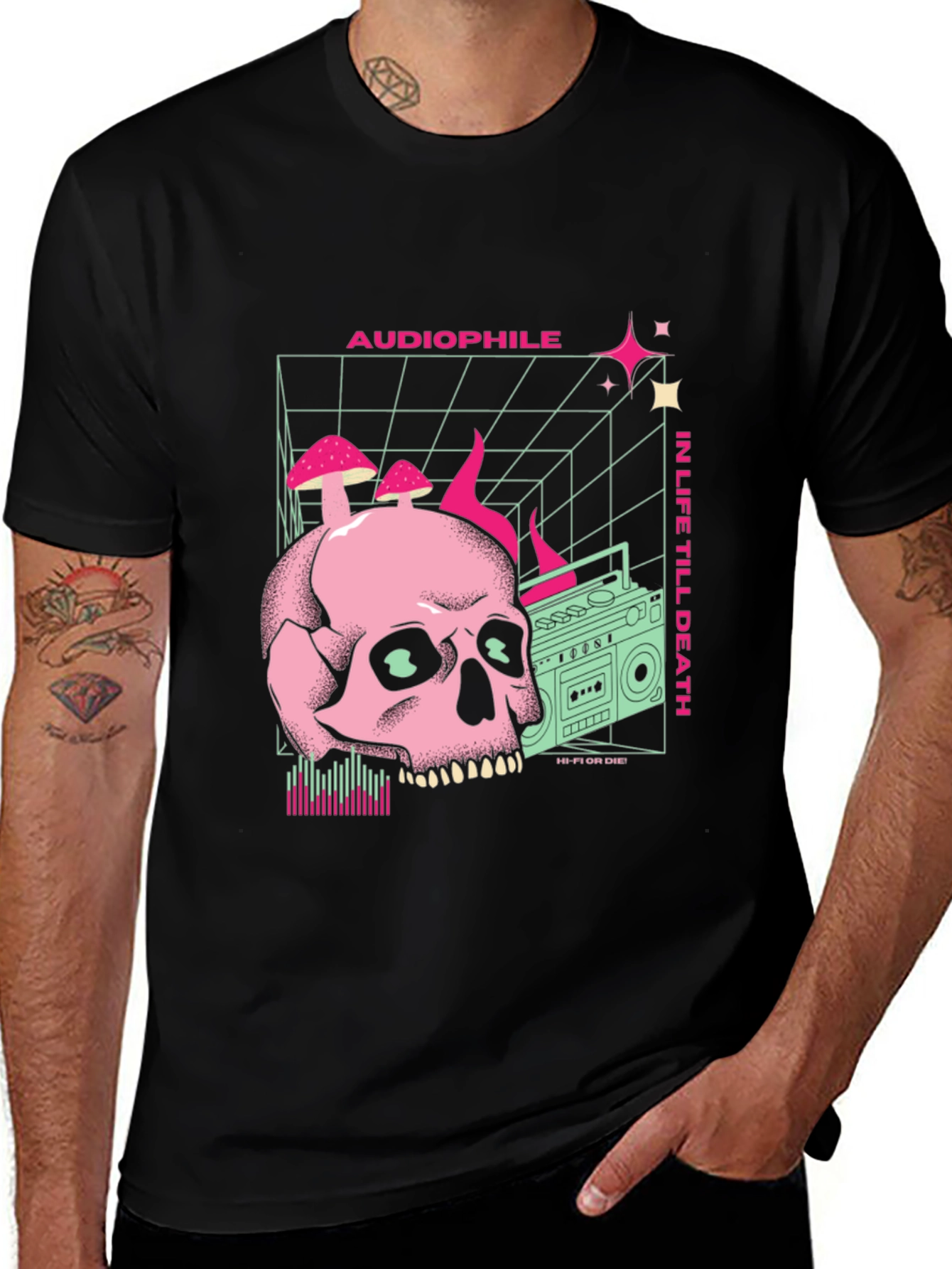 Skull and Boombox Graphic Tee