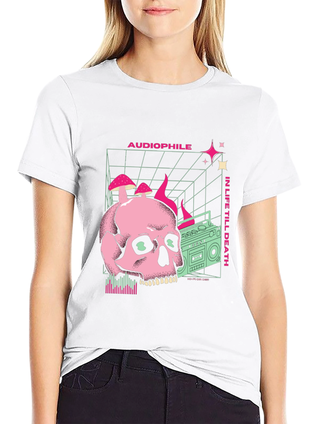 Skull and Boombox Graphic Tee