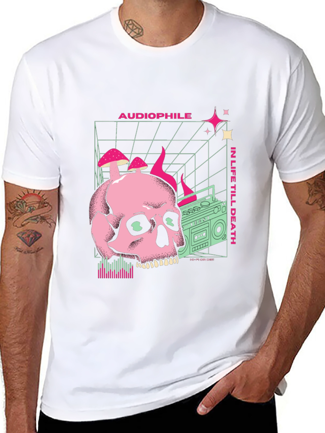 Skull and Boombox Graphic Tee
