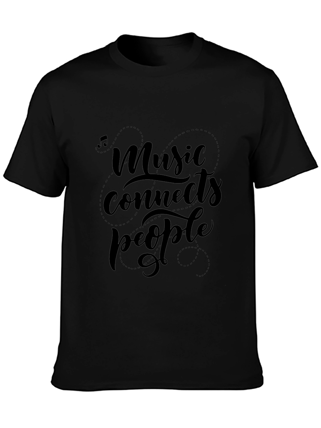 Music Connects People Black Graphic T-Shirt