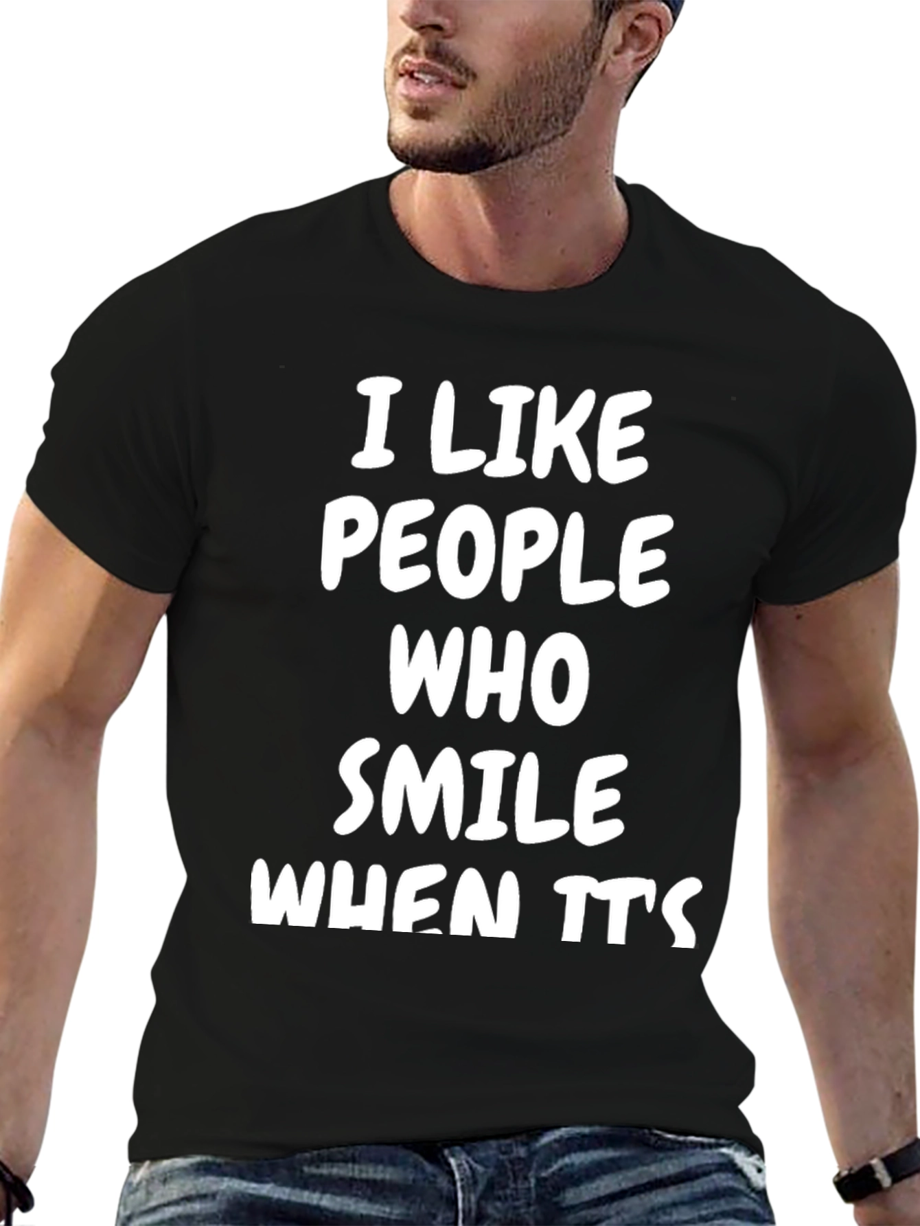 I Like People Who Smile T-Shirt - Black