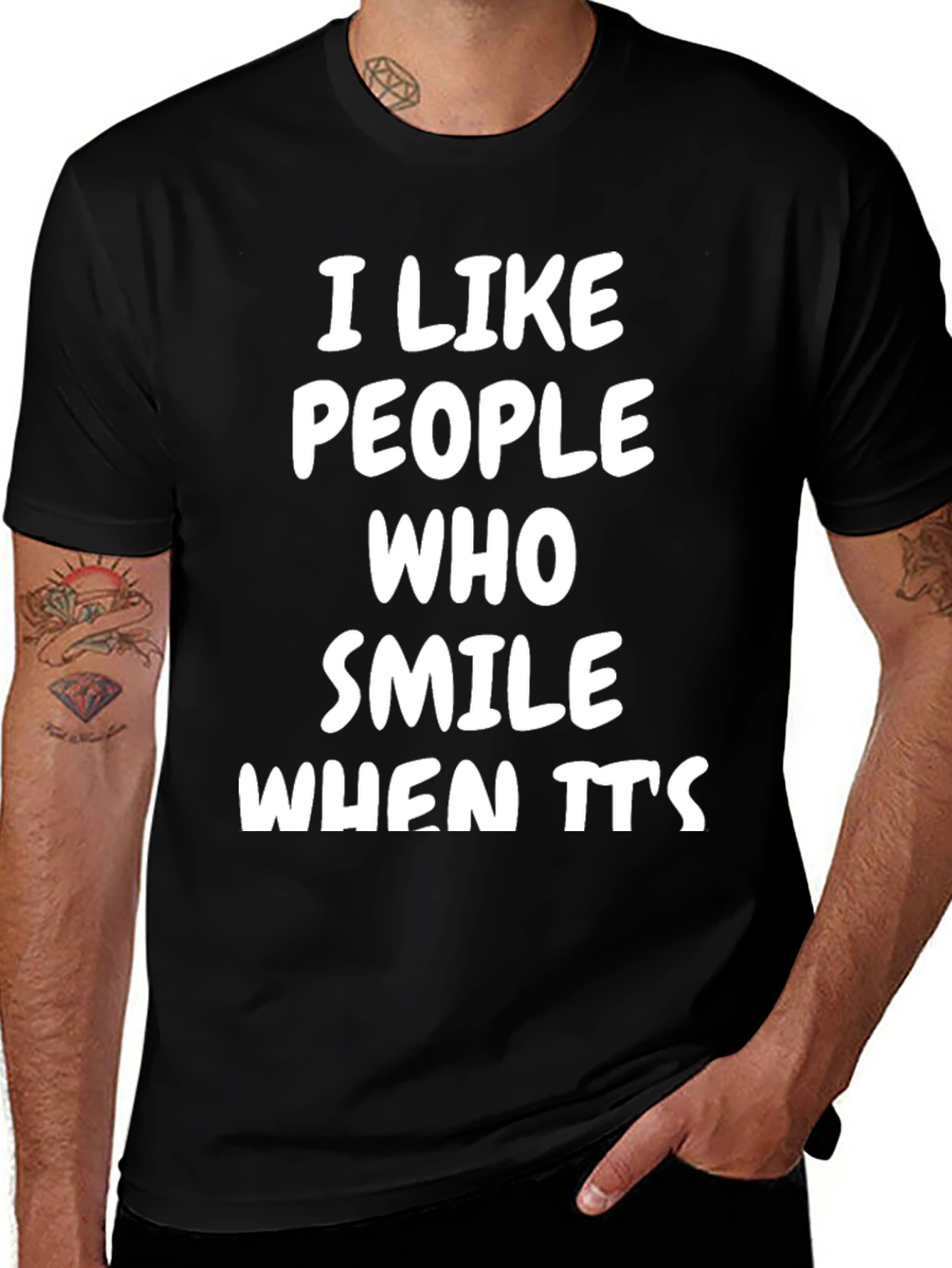I Like People Who Smile T-Shirt - Black