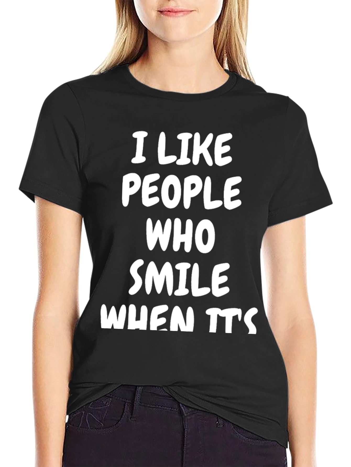 I Like People Who Smile T-Shirt - Black