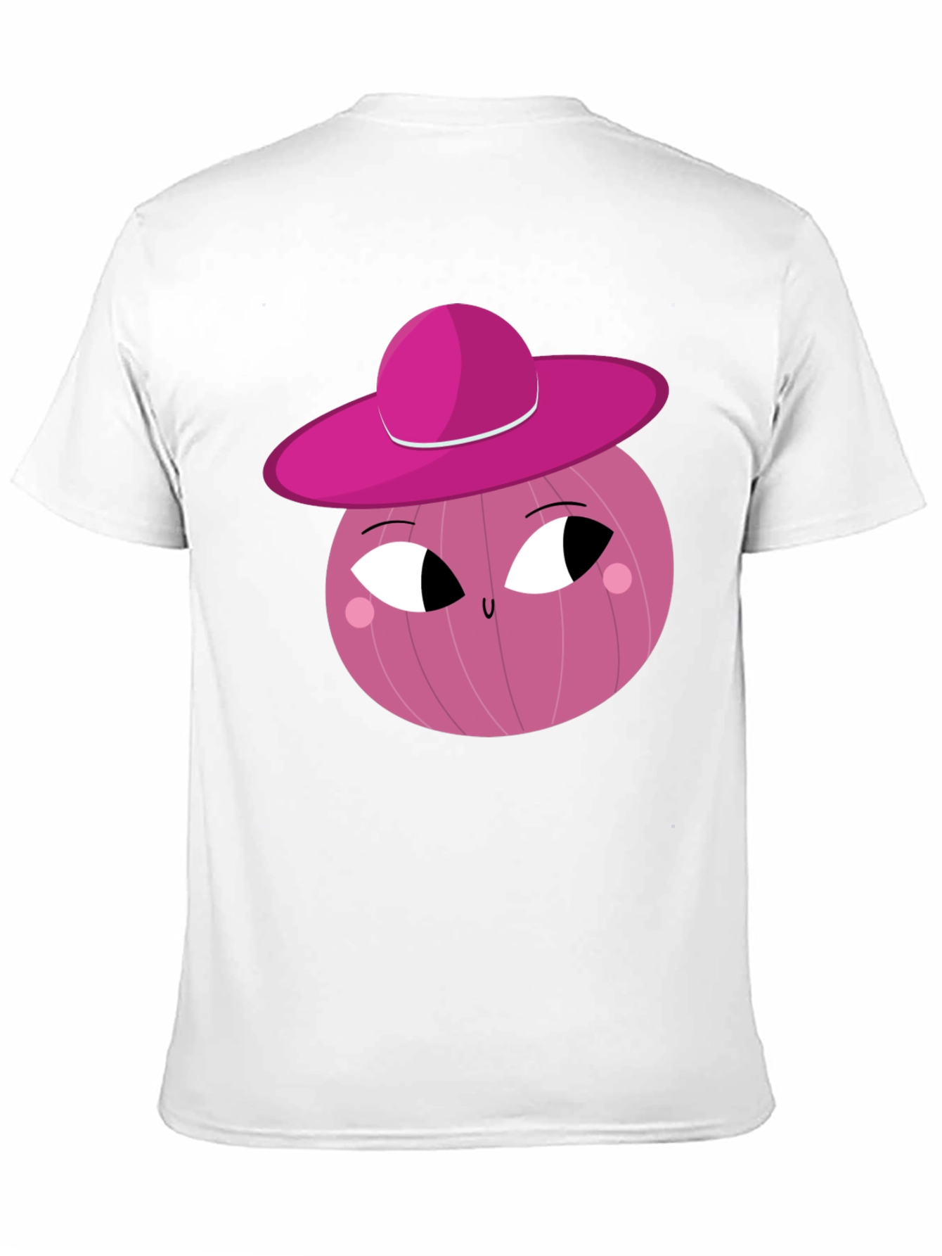Whimsical Pink Onion Character Graphic T-Shirt