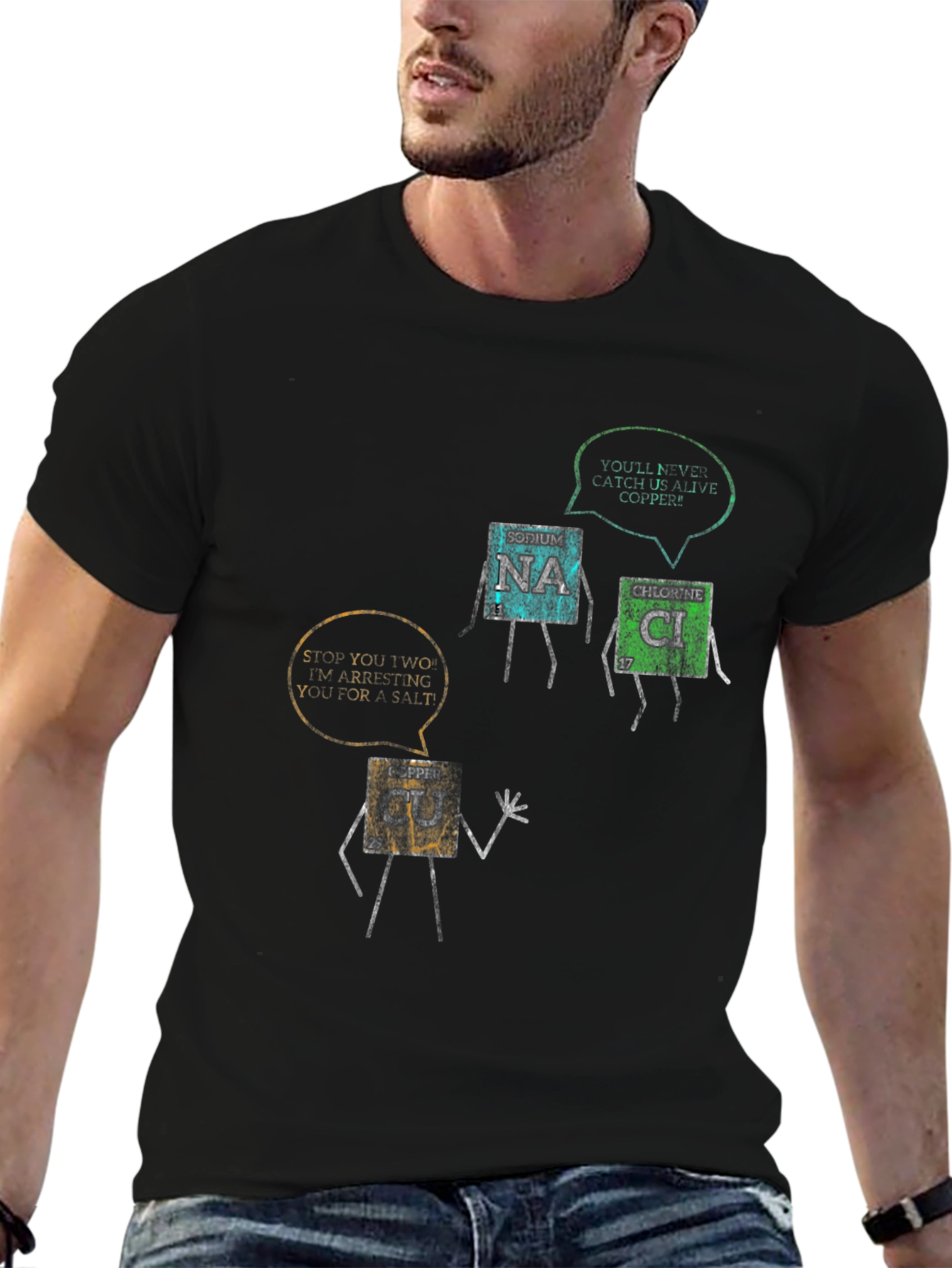 Funny Chemistry Elements Black T-Shirt