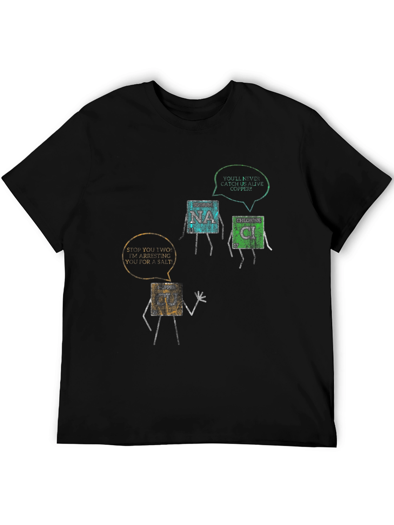 Funny Chemistry Elements Black T-Shirt