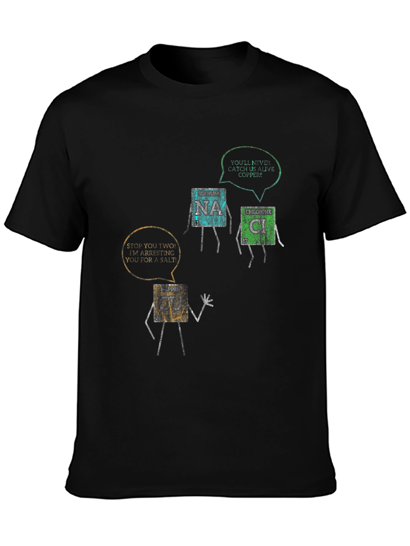 Funny Chemistry Elements Black T-Shirt