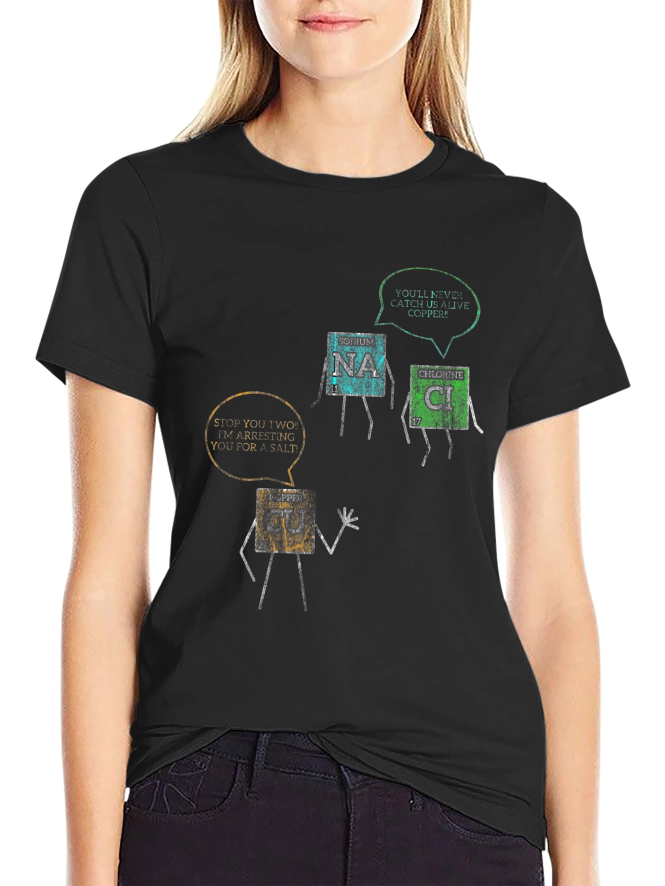 Funny Chemistry Elements Black T-Shirt