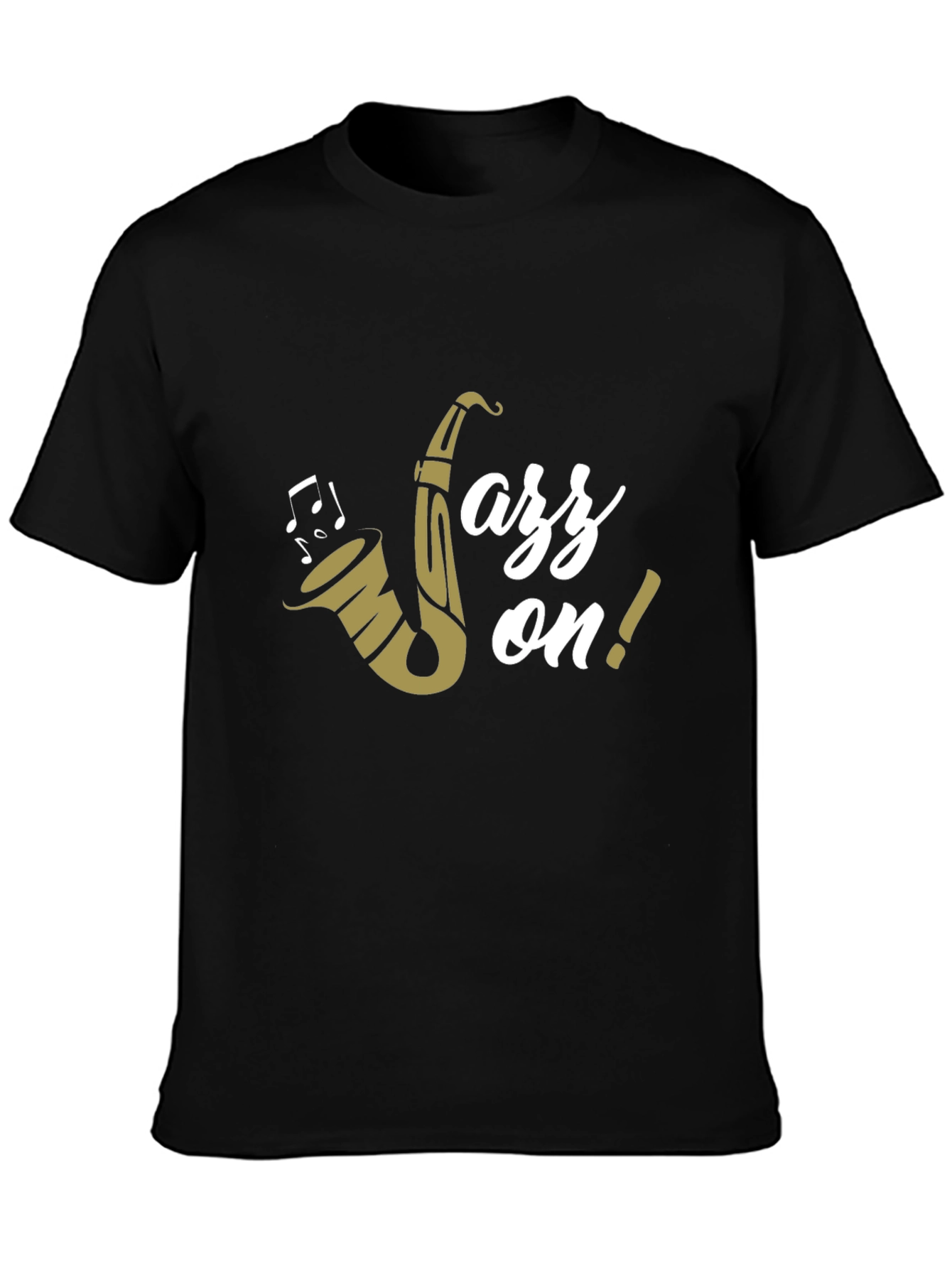 Jazz On! Graphic Print Black Cotton T-Shirt