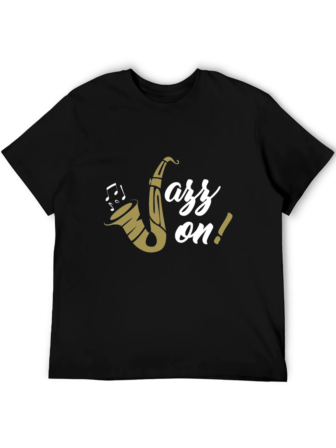 Jazz On! Graphic Print Black Cotton T-Shirt