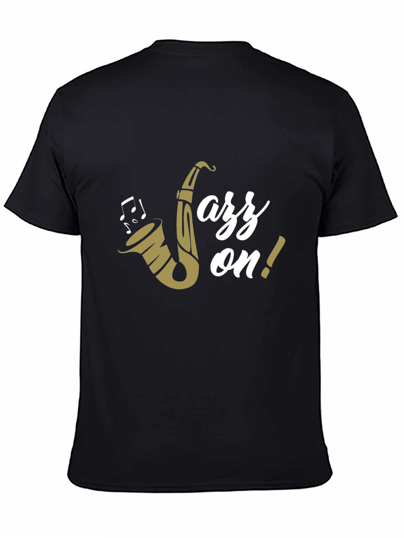Jazz On! Graphic Print Black Cotton T-Shirt