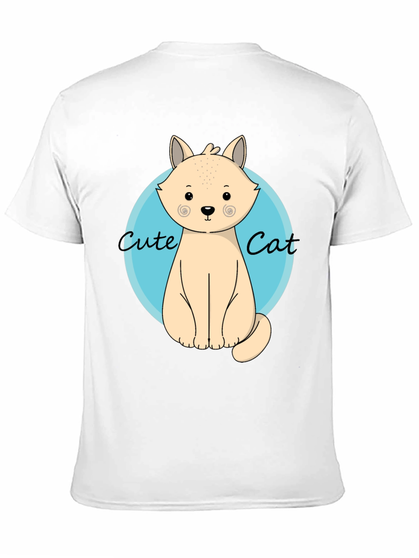 Cute Cat Graphic T-Shirt - Black