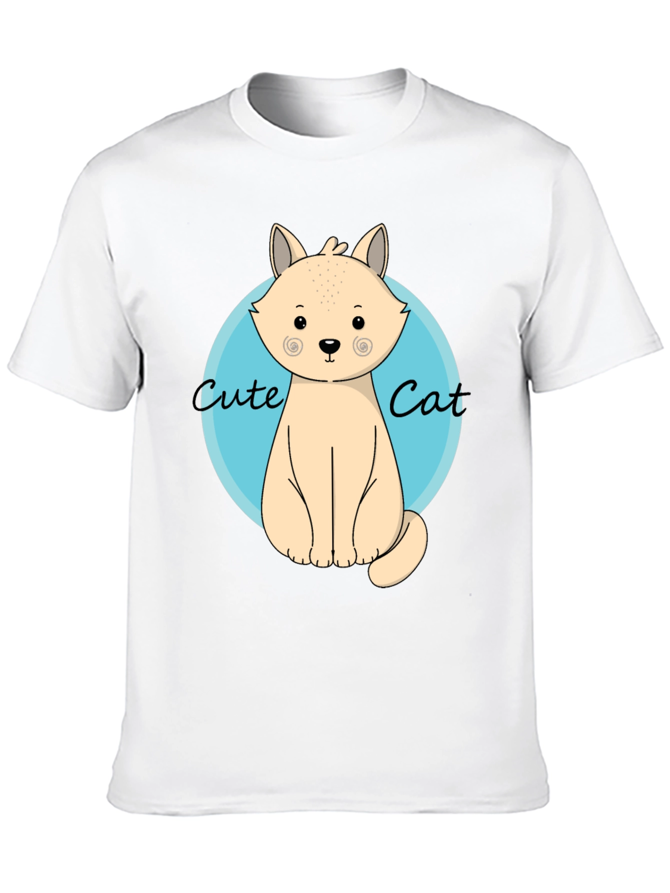 Cute Cat Graphic T-Shirt - Black