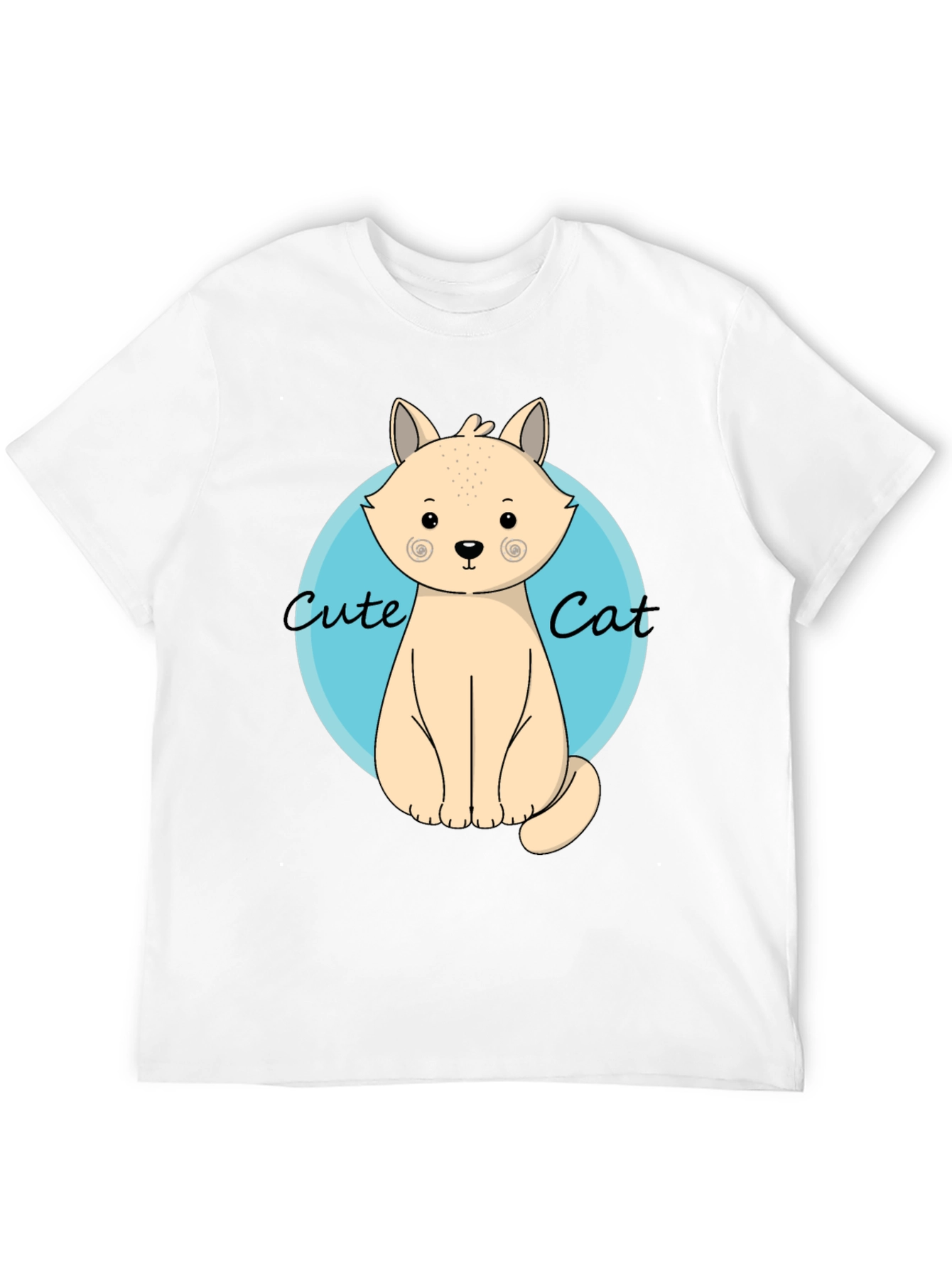 Cute Cat Graphic T-Shirt - Black