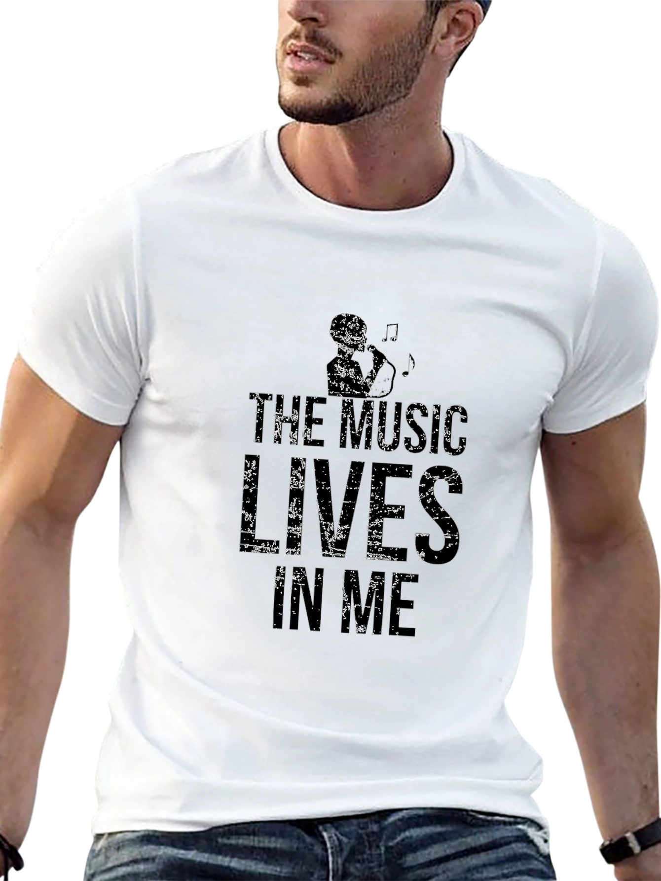 Music Lives in Me Black Graphic Tee