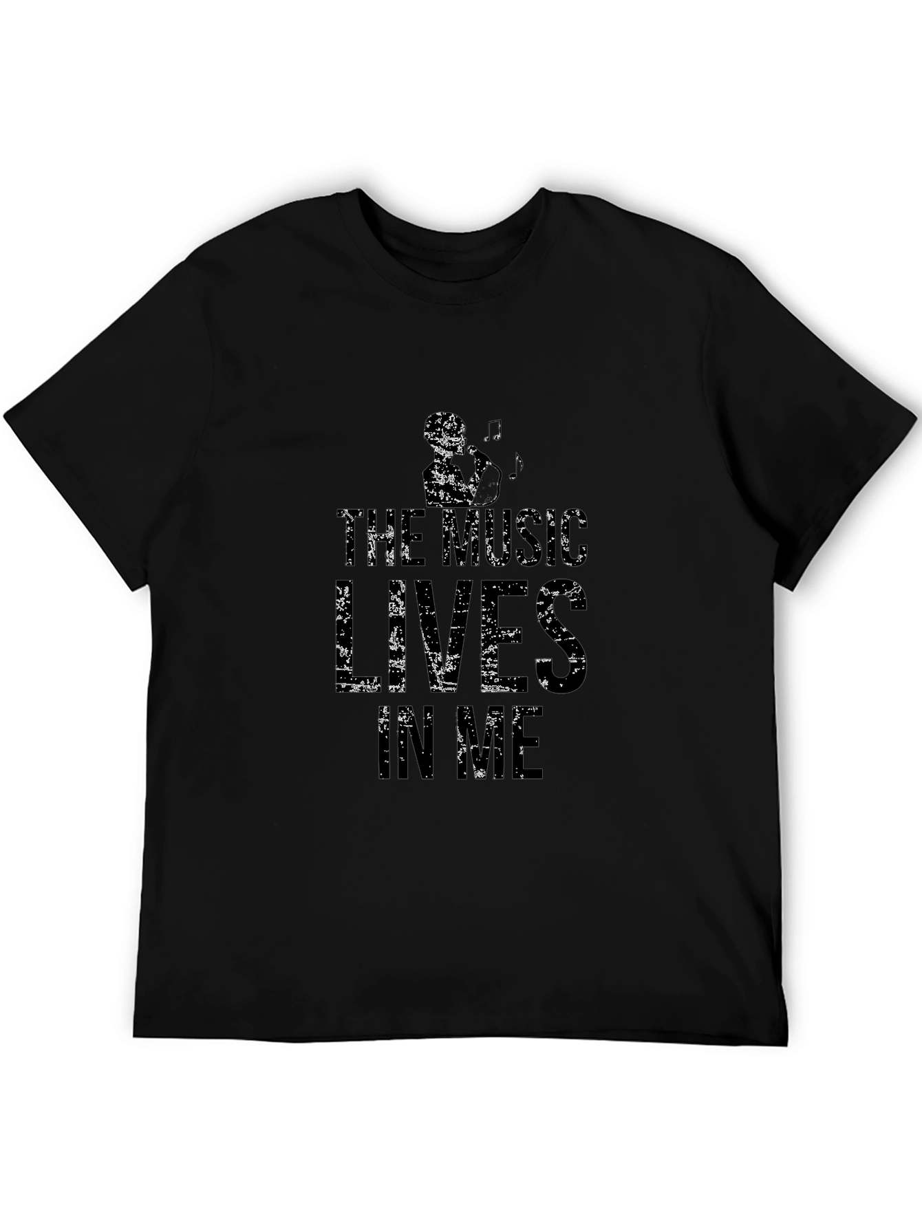 Music Lives in Me Black Graphic Tee