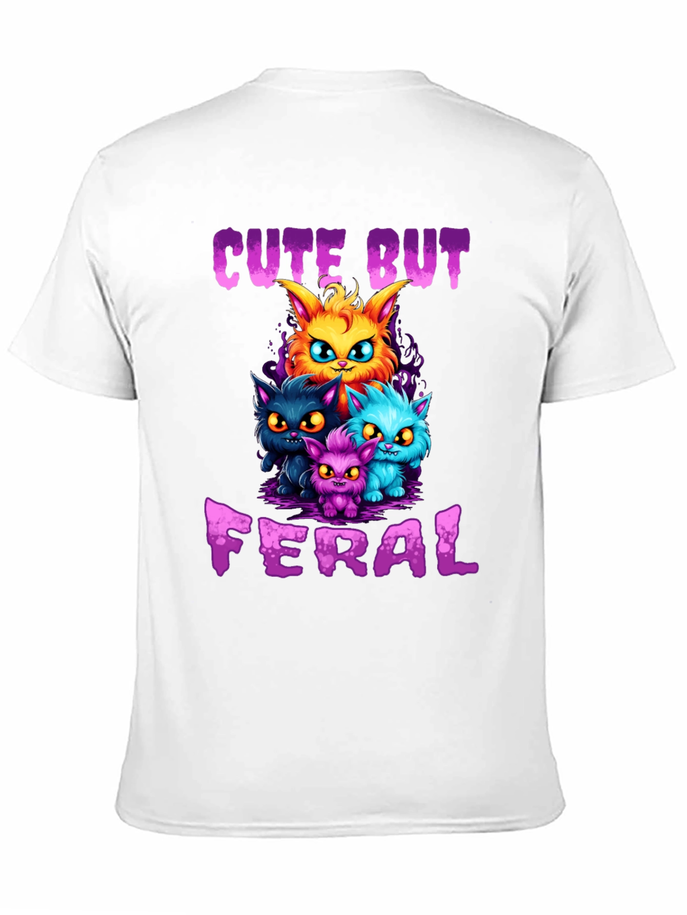 Cute But Feral Cartoon Cat T-Shirt