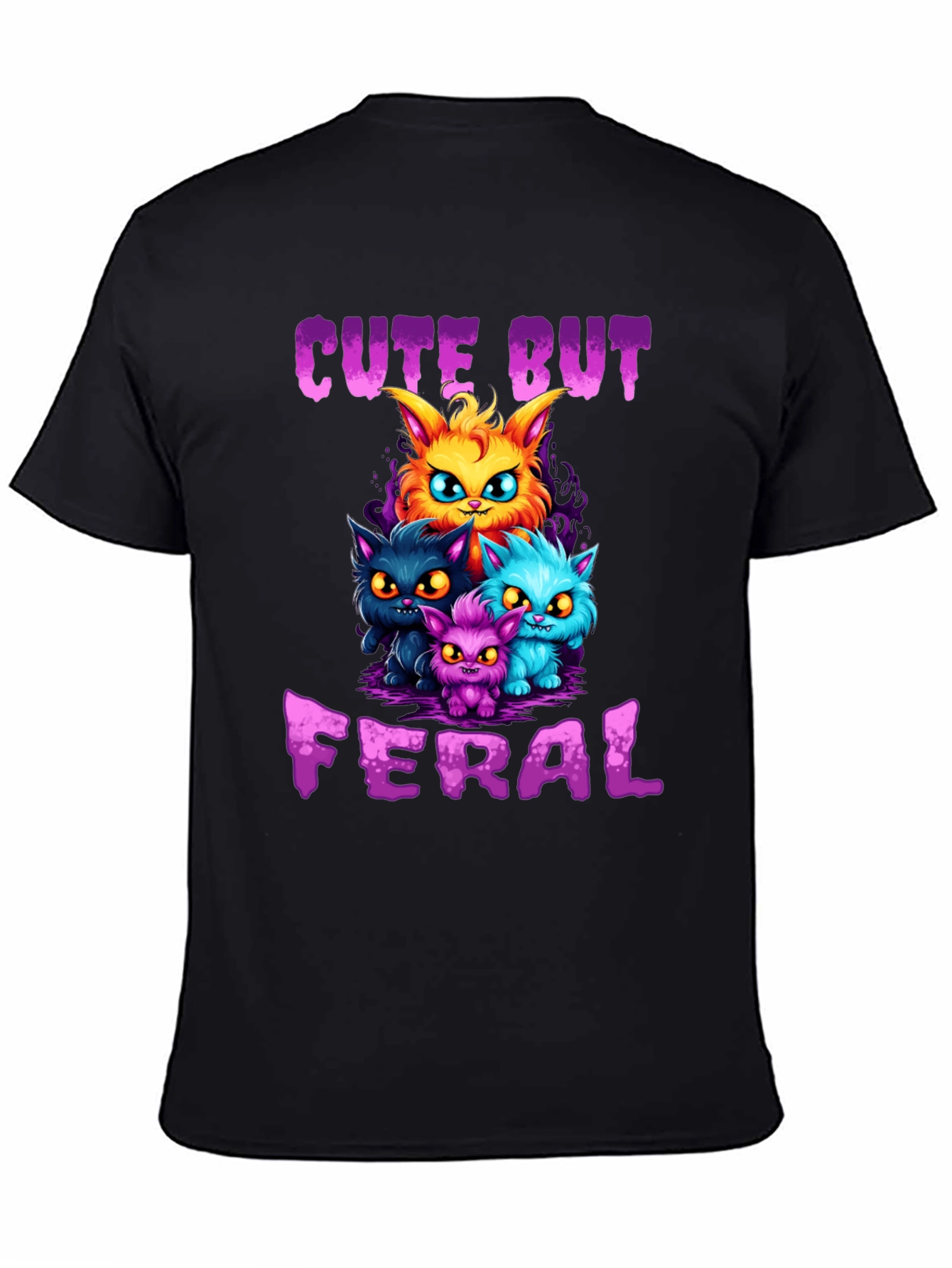 Cute But Feral Cartoon Cat T-Shirt